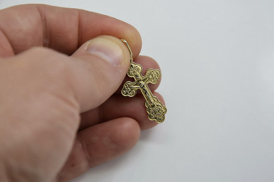 Crucea Ortodoxă ★ de Aur russiangold.com ★ Aur 585 333 Preț scăzut