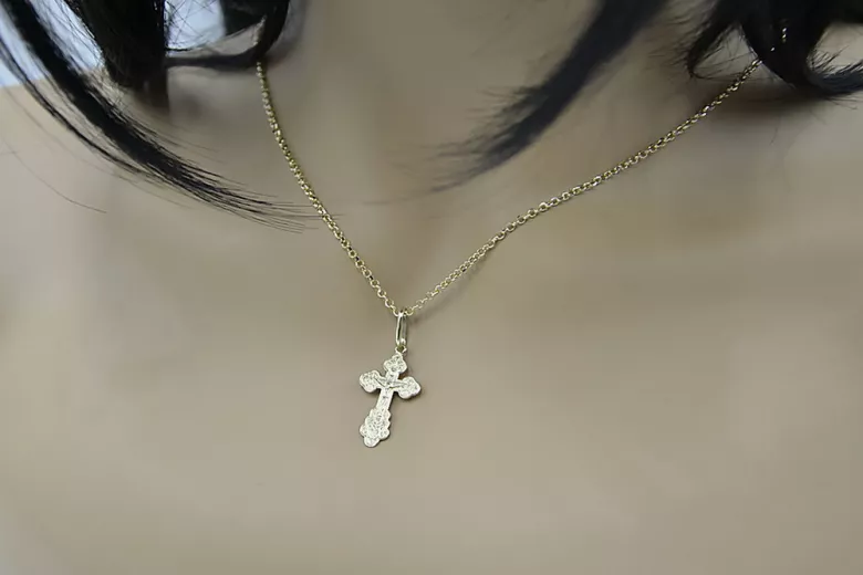 Gold Orthodox Cross ★ russiangold.com ★ Gold 585 333 Low price