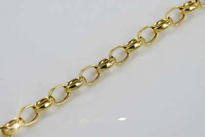 14K Yellow Gold Anchor Bracelet with Mixed Gemstones cb006y