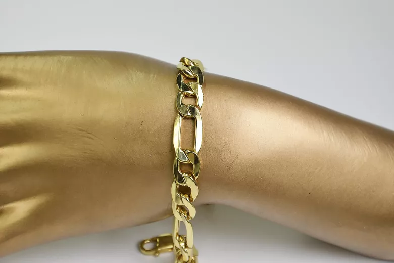 Bracelet vintage en or jaune avec diamants coupés en Figaro cb010
