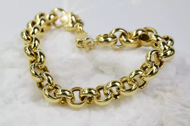 Bracelet en or jaune italien avec ancre Kenik Lady et pierres précieuses diverses cb025y