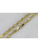 Pulsera de Oro Amarillo 14k con Corte de Diamante en Cadena de Singapur Hueca cb076y