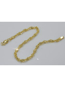 Pulsera de Oro Amarillo 14k con Corte de Diamante en Cadena de Singapur Hueca cb076y