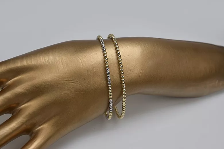 Brazalete de oro amarillo italiano de 14k con piedras preciosas cb122y