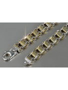 Italian 14K Yellow White Gold Men's Bracelet with Various Stones cb125yw