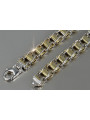 Italian 14K Yellow White Gold Men's Bracelet with Various Stones cb125yw