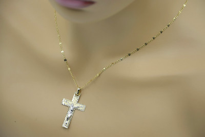 Crucea ★ Catolică de Aur russiangold.com ★ Aur 585 333 Preț scăzut