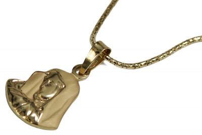 Медальон "Матерь Божия" с Змеей из золота 14k 585