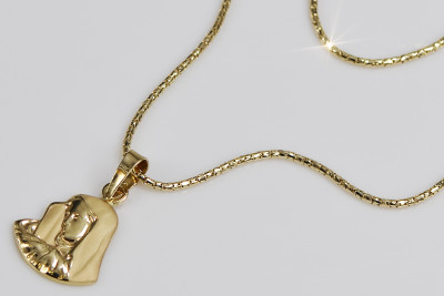 Медальон "Матерь Божия" с Змеей из золота 14k 585