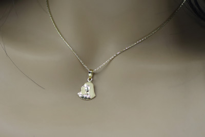 Медальон "Матерь Божия" с Змеей из золота 14k 585