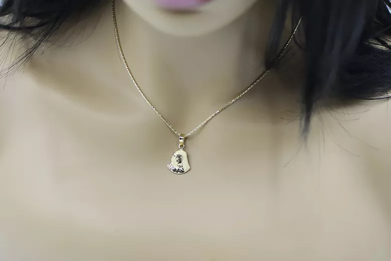 Медальон "Матерь Божия" с Змеей из золота 14k 585 