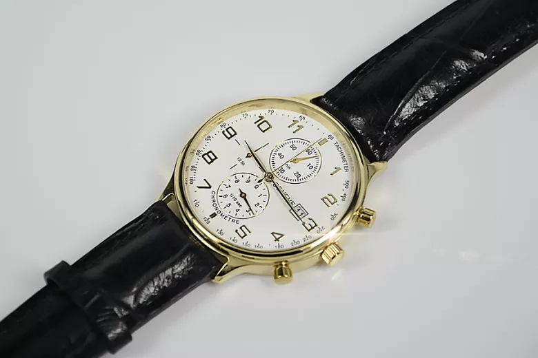 Montre homme en or jaune 14 carats Geneve mw005y