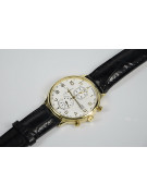 Yellow 14K Gold Men's Watch with Silver Dial mw005y