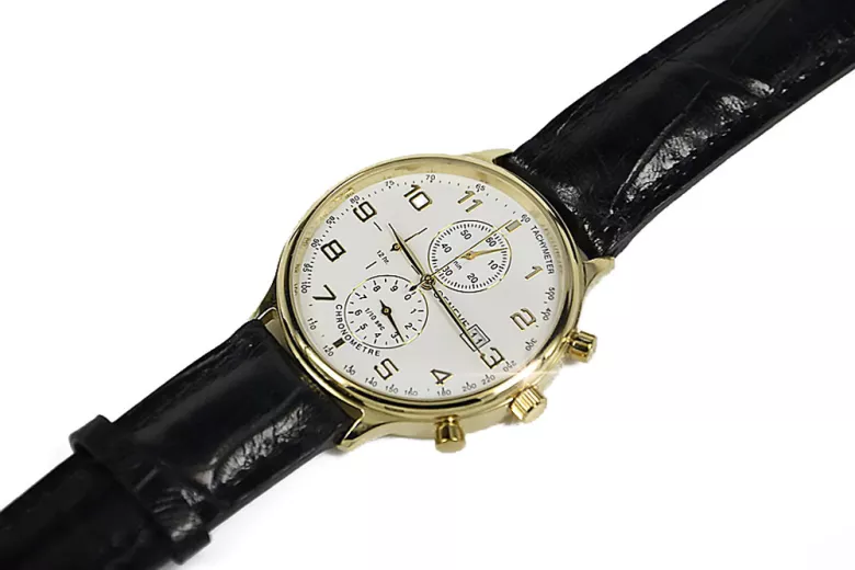 Montre homme en or jaune 14 carats Geneve mw005y