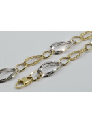 Bracelet en Or Jaune et Blanc 14K, Pierres Précieuses, 17 c. cb013yw