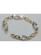 Bracelet en Or Jaune et Blanc 14K, Pierres Précieuses, 17 c. cb013yw