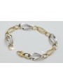 Pulsera de oro blanco y amarillo italiano de 14K con diferentes piedras cb013yw