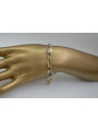 Bracelet en Or Jaune et Blanc 14K, Pierres Précieuses, 17 c. cb013yw