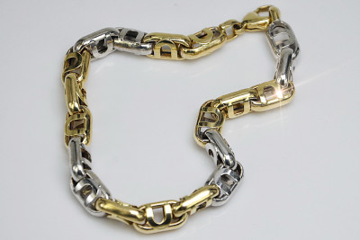Bracelet en Or Jaune 14K, Pierres Précieuses Multicolores cb024yw