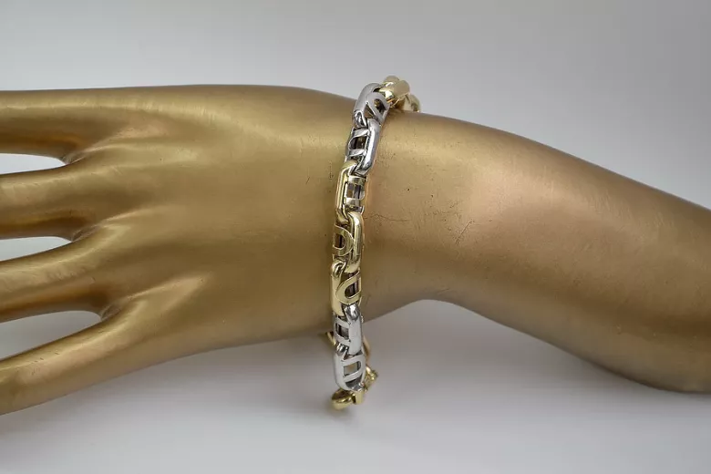 Pulsera de Oro Amarillo Italiano de 14k con Piedras Preciosas cb024yw