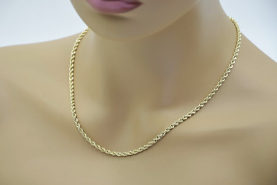 High-Quality 14K White Gold Rope Chain, Classic Design and Durable Finish cc019w