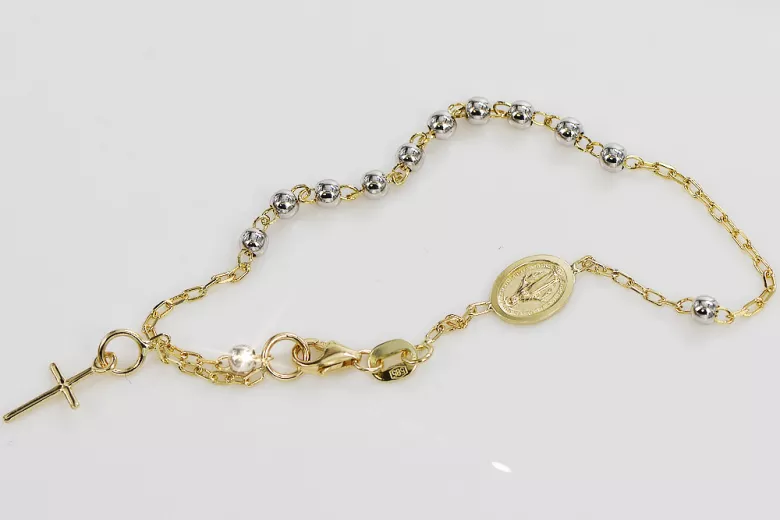 14K Gold Multigem Rosary Bracelet "Bella Luna" rbc002yw