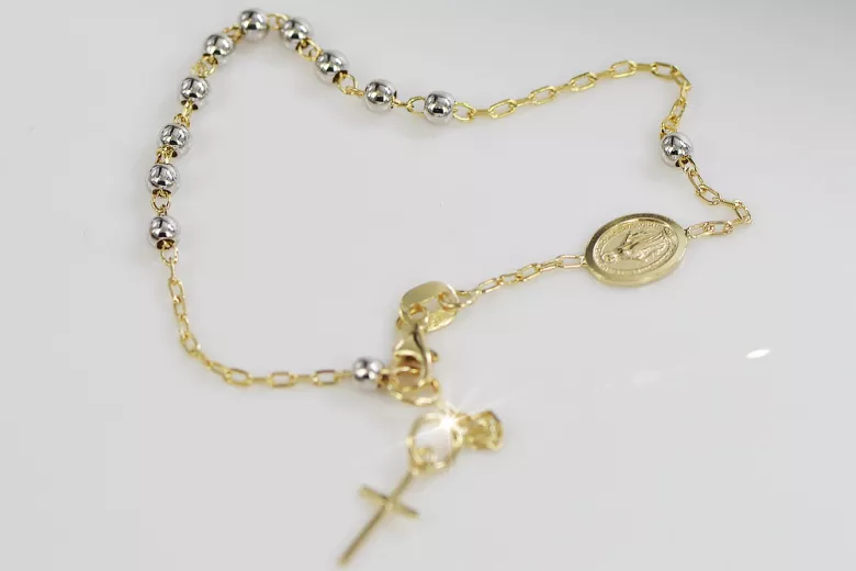 14K Gold Multigem Rosary Bracelet "Bella Luna" rbc002yw