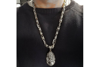 Médaillon de Dieu en or avec une chaîne ★ zlotychlopak.pl ★ Or 585 333 Prix bas