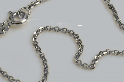 14K White Gold Italian Anchor Diamond Cut Chain cc003w