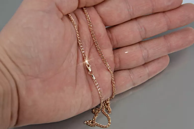 Cadena de oro rosa amarilla ★ russiangold.com ★ Oro 585 333 Precio bajo