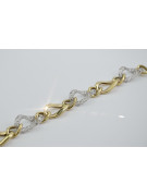 Bracelet fantaisie en or italien jaune et blanc 14 carats cb141