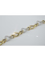 Bracelet fantaisie en or italien jaune et blanc 14 carats cb141