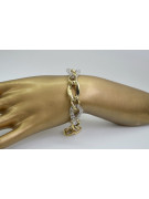 Bracelet fantaisie en or italien jaune et blanc 14 carats cb141