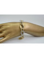 Pulsera de oro blanco y amarillo italiano con detalles elegantes cb141