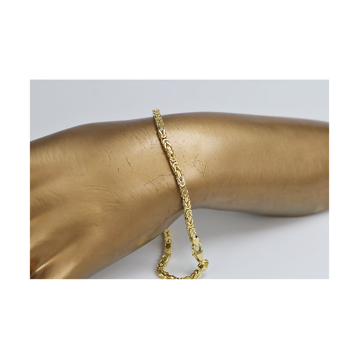 Pulsera Bizantina de Oro Amarillo 14k con 3mm de Ancho cb014y