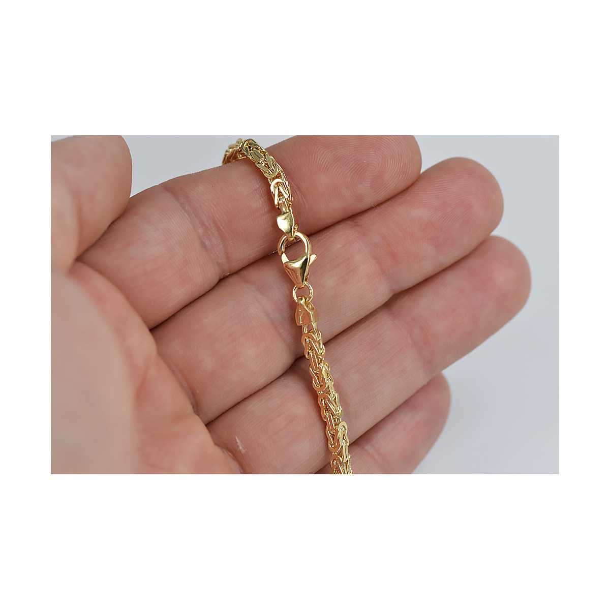 Pulsera Bizantina de Oro Amarillo 14k con 3mm de Ancho cb014y