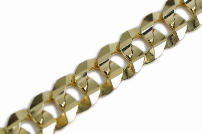 14 Karat Gelbgold Gourmette Exzellente Cuban Link Kette cc099y