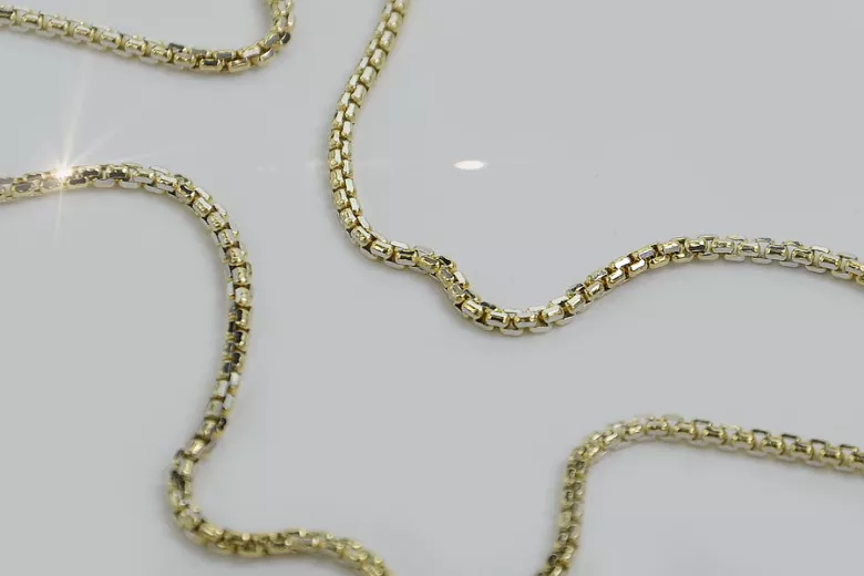 Italienische gelbe 14K Gold Neue Seilkette, 14K Gelb- & Weißgold, 1,50m cc078yw