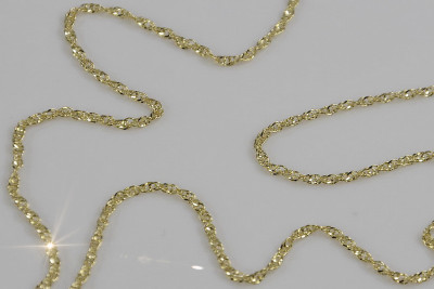 Italian Yellow 14K Gold Diamond Cut Rope Chain Hollow cc079y