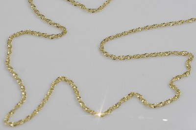 Italian Yellow 14K Gold Diamond Cut Rope Chain Hollow cc079y