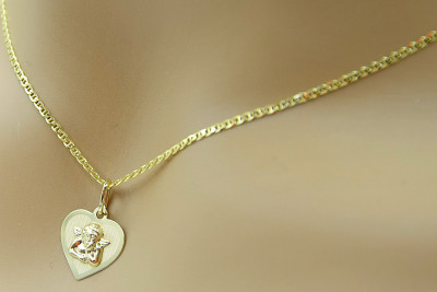 Pendentif ★ icône médaillon ange zlotychlopak.pl ★ or 585 333 petit prix