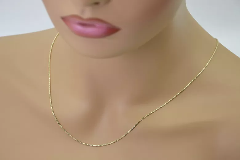 Italienische Gelbgold Schlange Kette, 1mm, 14 Karat, versch. Längen cc080y