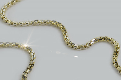 Chaîne en corde en or jaune italien 14 carats Nouveau, Or Jaune Blanc 14K, 1,50m cc078yw
