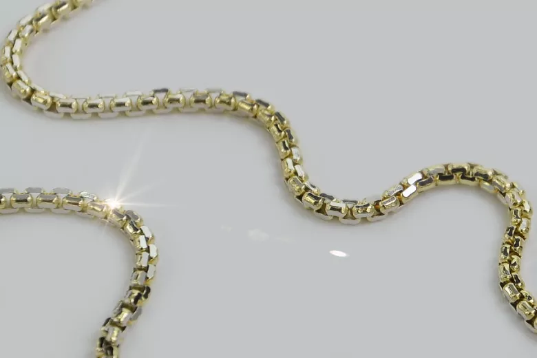 Italienische gelbe 14K Gold Neue Seilkette, 14K Gelb- & Weißgold, 1,50m cc078yw