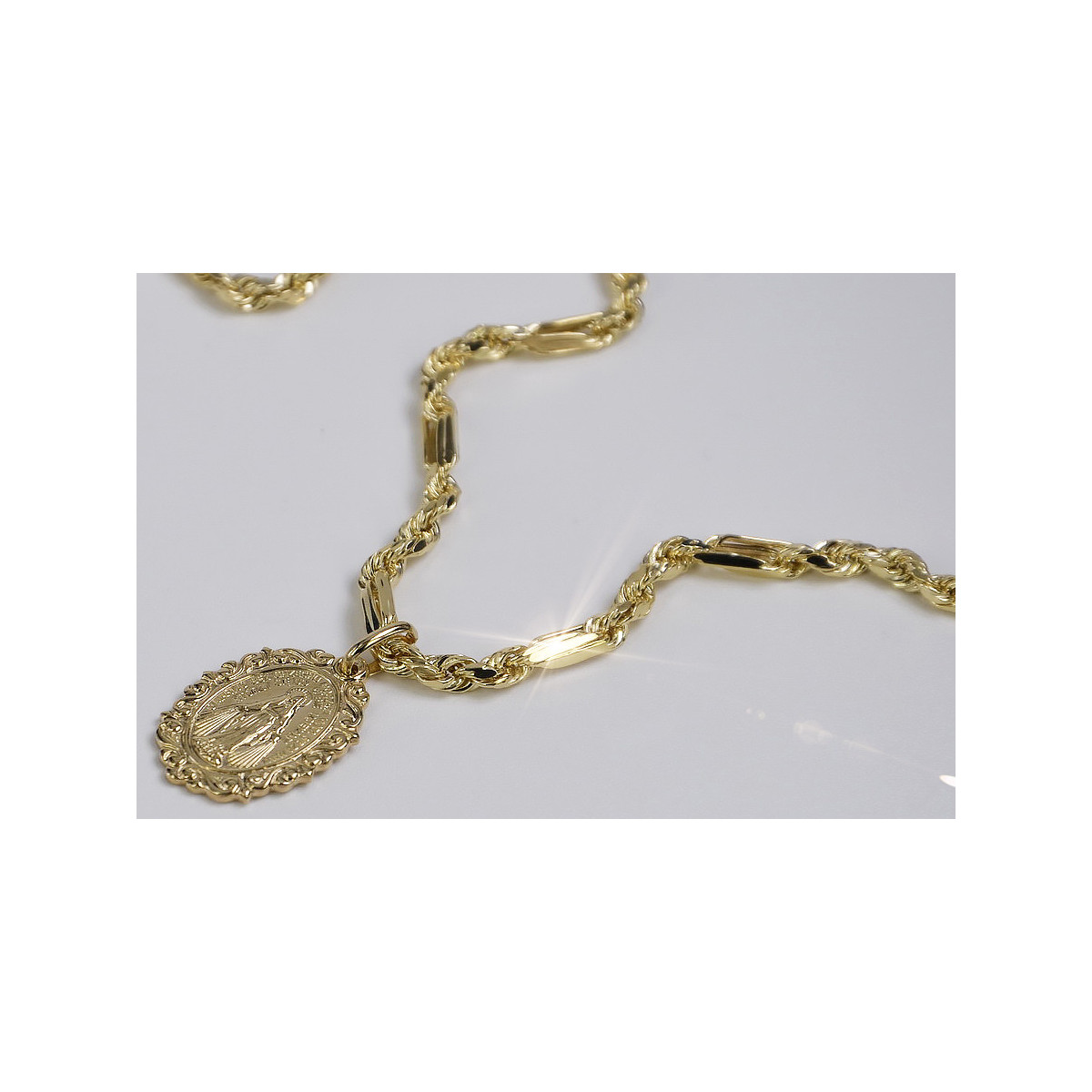 Divine Mother Medallion Necklace in Yellow Gold 