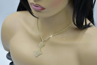 Elegant 14k Gold Pendant with Spiga Chain cpn001yw&cc036y