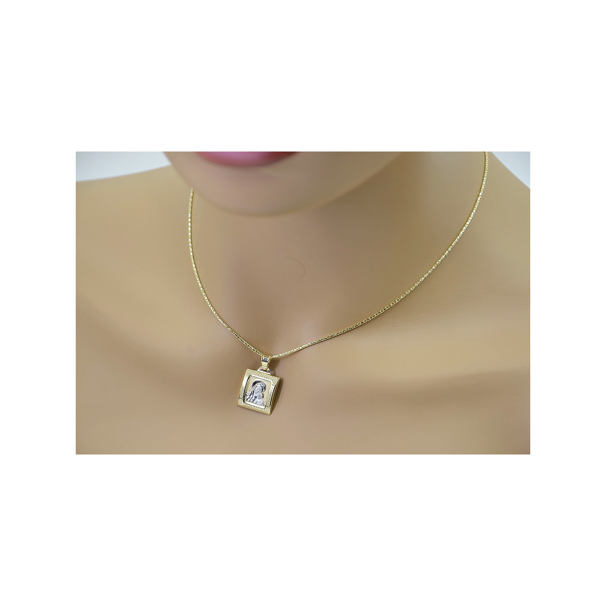 Mère de Dieu Collier en Or 14k pm001yw&cc080y