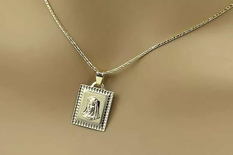 Mère de Dieu Collier et médaille en or 14 carats pm002y&cc080y