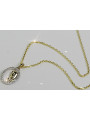 14k Gold Blessed Mother Medallion & Anchor Chain Set pm011y&cc003y