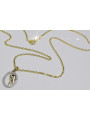 14k Gold Blessed Mother Medallion & Anchor Chain Set pm011y&cc003y